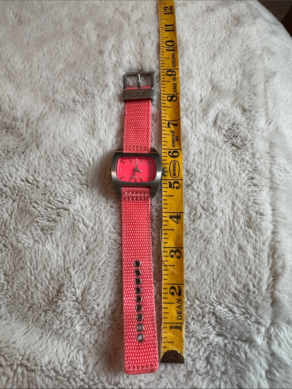 Diesel Retired Neon Orange Stainless Steel Nylon Watch! GUC 
Needs battery